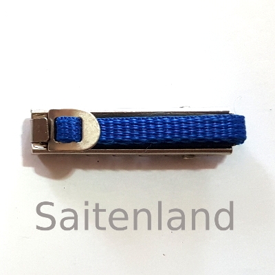 Catfish-640511, Metall vernickelt mit blauem Textilband, für Klassikgitarren